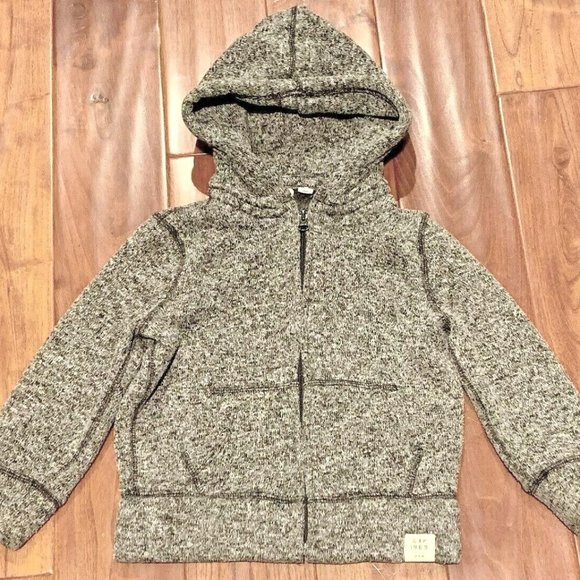 Gap kids 1969 Marled multi-grey hooded jacket boys size xs 4/5 zip hoodie - Picture 1 of 4